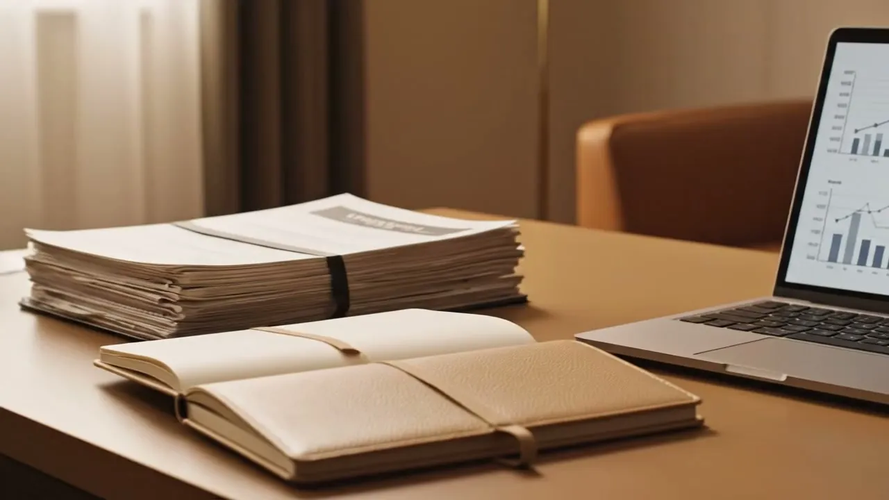 A person calculating tax returns with a calculator and documents.